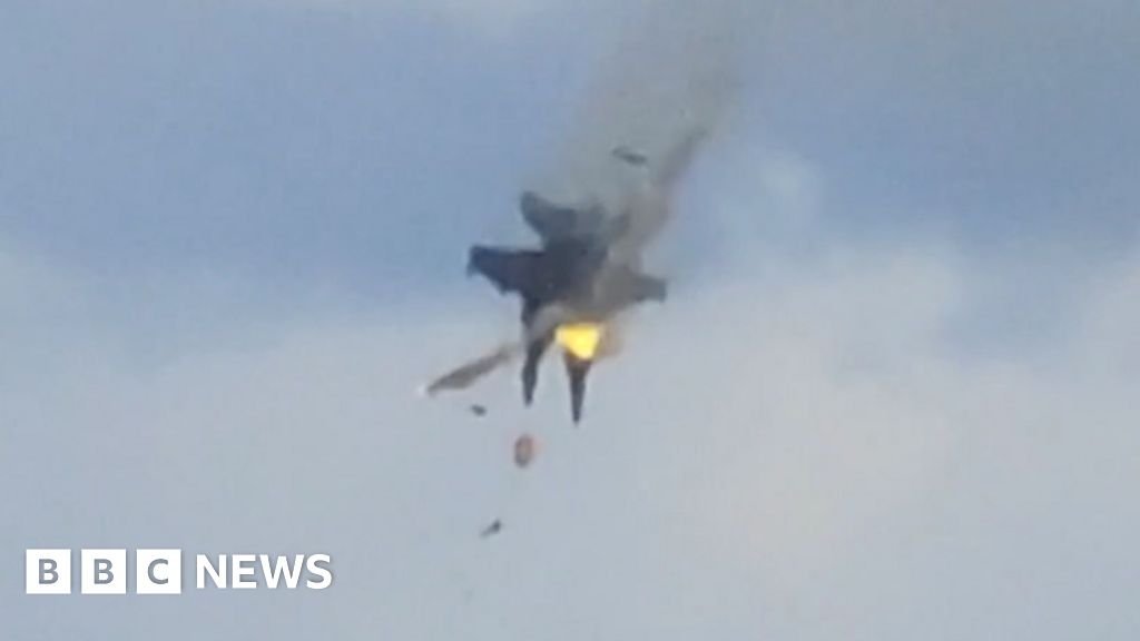 Watch: Moment two fighter jets collide mid-air during US air show