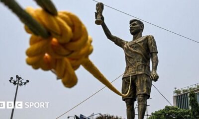 Lionel Messis 70ft statue in India to be moved after swaying in wind