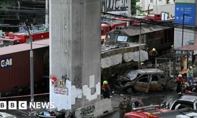 Freight train and bus crash kills at least eight in Bangkok