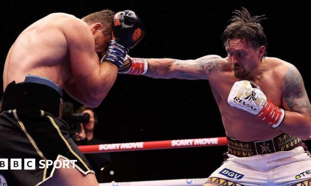 Usyk vs Rico: Ukrainian heavyweight champion stops novice in controversial 11th-round stoppage win