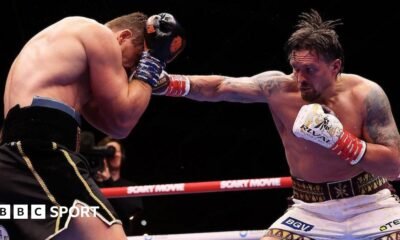 Usyk vs Rico: Ukrainian heavyweight champion stops novice in controversial 11th-round stoppage win