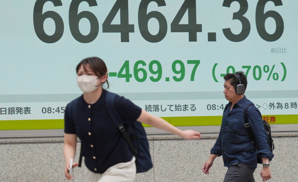 Asian shares mostly slip as latest fighting undermines the US-Iran ceasefire
