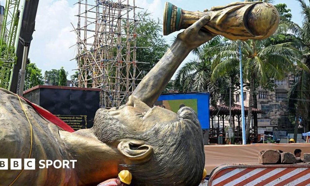 Indias 70ft Lionel Messi statue taken down because of safety issues