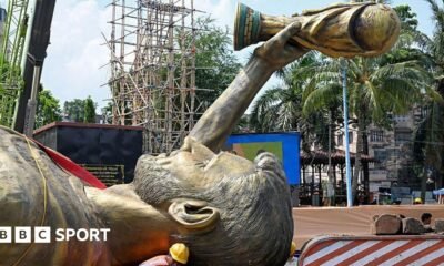 Indias 70ft Lionel Messi statue taken down because of safety issues