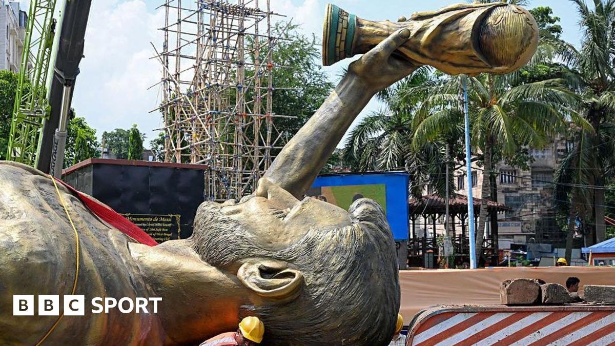 Indias 70ft Lionel Messi statue taken down because of safety issues